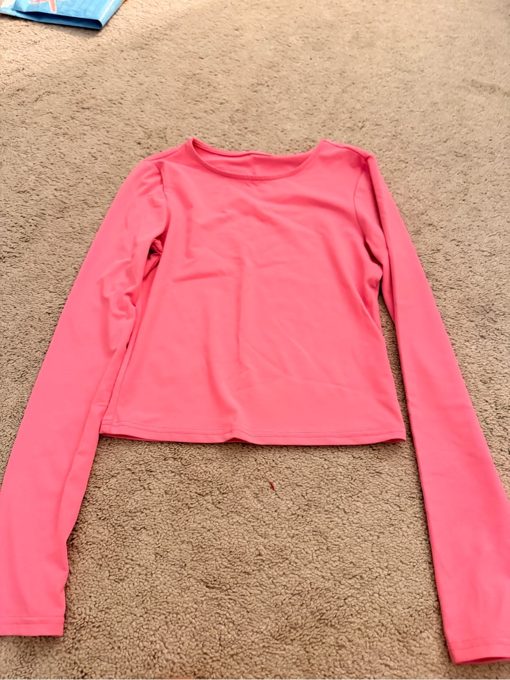 Long Sleeve Cropped Pink Top
